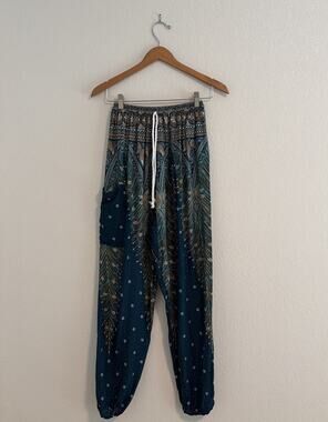 NWT LOFBAZ Harem Hippie Pants S Women's Yoga Boho Travel Lounge Bohemian